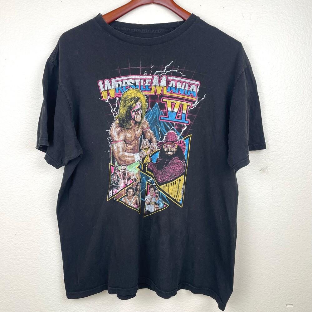 WWE WrestleMania Mens T Shirt Sz XL Grunge Trucker Hipster Graphic Distressed - Picture 3 of 9